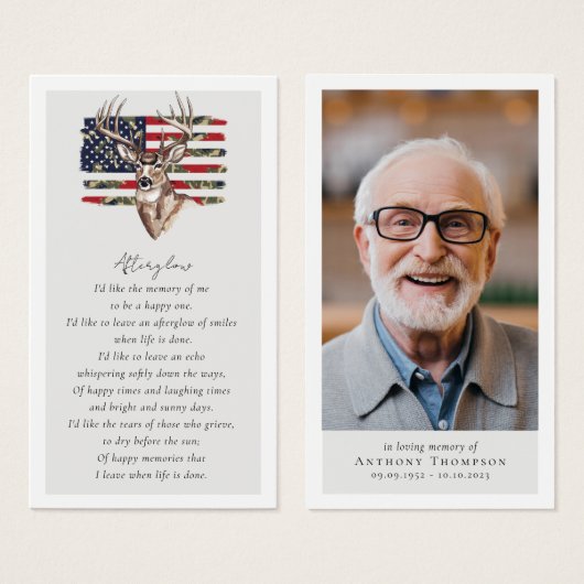 Foto-Beerdigung Gefallen-Gedenkkarte (Vorne & Hinten)