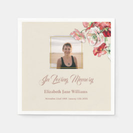 Foto Beerdigung Memorial Wasserfarbe Pappies Napki Serviette