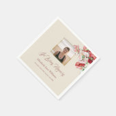 Foto Beerdigung Memorial Wasserfarbe Pappies Napki Serviette (Ecke)