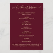 Foto Beerdigung Orden Service Burgundy Gold Programm (Rückseite)