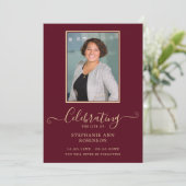 Foto Beerdigung Orden Service Burgundy Gold Programm (Stehend Vorderseite)