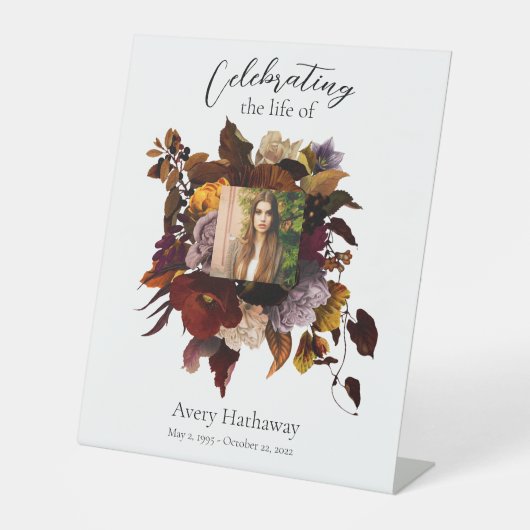 Foto-Beerdigung von Dunkel und Moody Sockelschild (Vorderseite)