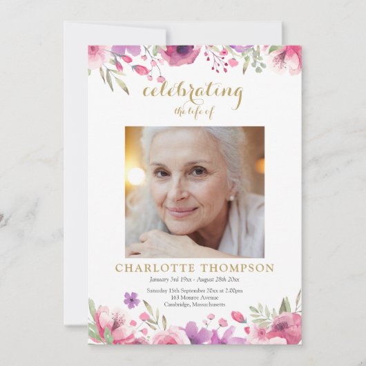 Foto-Beerdigungsauftrag Einladung (Vorderseite)