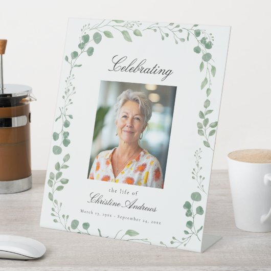 Foto-Beerdigungsdenkmal "Lebensfeier" Sockelschild (In Situ)