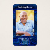 Foto-Beerdigungskarte aus Blaumarmor (Vorderseite)