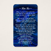 Foto-Beerdigungskarte aus Blaumarmor (Rückseite)