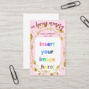 Foto-Beerdigungskarte für das individuell anpassba Visitenkarte