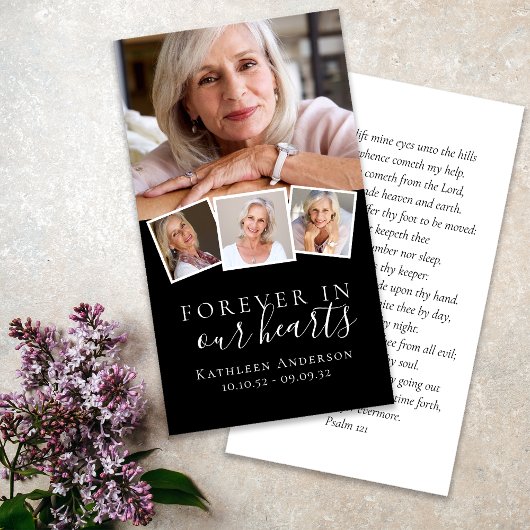 Foto Beerdigungskarte für immer in unserem Herzen