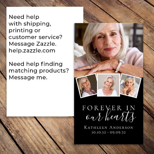 Foto Beerdigungskarte für immer in unserem Herzen