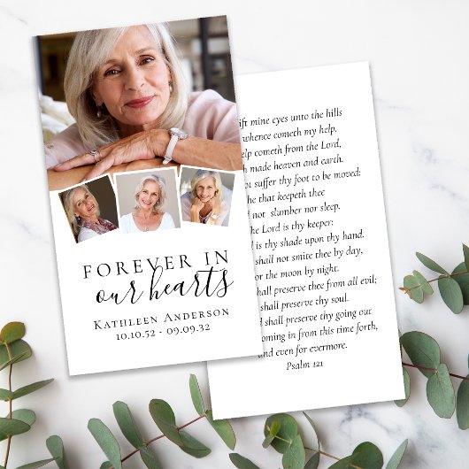 Foto Beerdigungskarte für immer in unserem Herzen