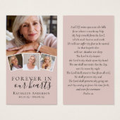 Foto Beerdigungskarte für immer in unserem Herzen (Vorne & Hinten)