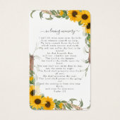 Foto-Beerdigungskarte für Sonnenblumen (Rückseite)