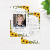 Foto-Beerdigungskarte für Sonnenblumen (Schreibtisch)