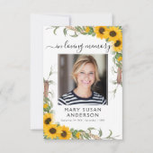 Foto-Beerdigungskarte für Sonnenblumen Dankeskarte (Vorderseite)