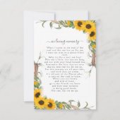 Foto-Beerdigungskarte für Sonnenblumen Dankeskarte (Rückseite)