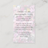 Foto-Beerdigungskarte Telefonnummerkarte (Rückseite)