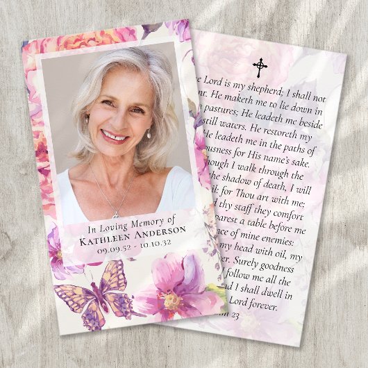 Foto-Beerdigungskarte Telefonnummerkarte