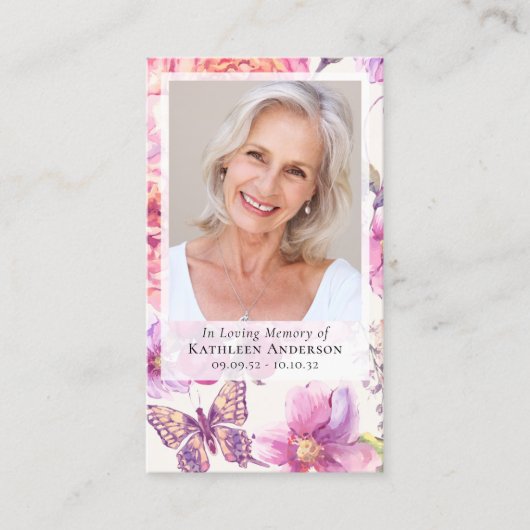 Foto-Beerdigungskarte Visitenkarte (Vorderseite)