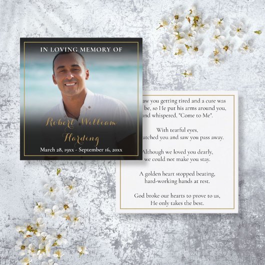 Foto-Beerdigungskarten Gebet-Karten Quadratische Visitenkarte