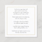 Foto-Beerdigungskarten Gebet-Karten Quadratische Visitenkarte (Rückseite)