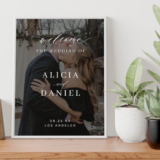 Foto-Begrüßungszeichen für Hochzeitsgeschichten Poster