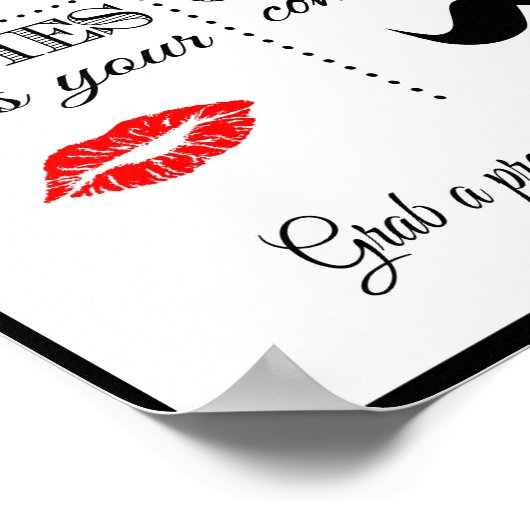 FOTO BEIDE Hochzeit oder Party-Zeichen Poster (Ecke)