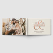 Foto Beige Elegant Wedding Rose Gold Gästebuch (Voll)