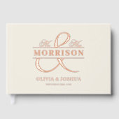 Foto Beige Elegant Wedding Rose Gold Gästebuch (Vorderseite)