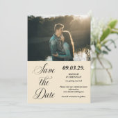 Foto Beige Minimalist Save-the-Date Save The Date (Stehend Vorderseite)