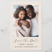 Foto Beige QR Save the Date (Vorderseite)