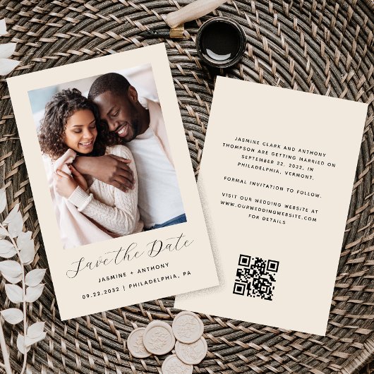 Foto Beige QR Save the Date