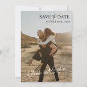 Foto Beige Save the Date Einladung (Vorderseite)