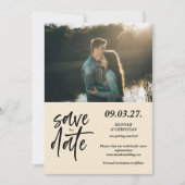Foto Beige Save the Date Minimalistisch (Vorderseite)