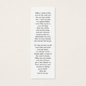 Foto Beileid Beerdigung Gedenkgedicht Lesezeichen (Rückseite)