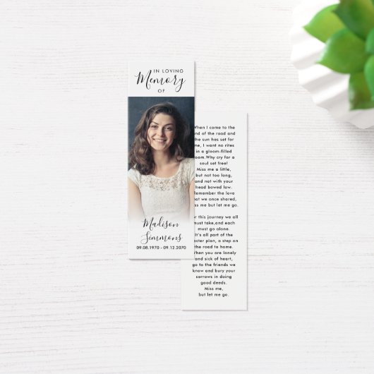 Foto Beileid Beerdigung Gedenkgedicht Lesezeichen (Schreibtisch)