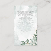 Foto Beileid Beerdigung Gedenkkarte Telefonnummerkarte (Rückseite)