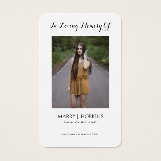 Foto Beileid Beerdigung Gedenkkarten (Vorderseite)