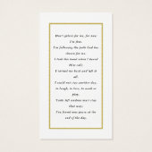 Foto Beileid Beerdigung Gedenkkarten (Rückseite)