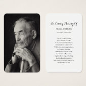 Foto Beileid Beerdigung Gedenkkarten (Vorne & Hinten)