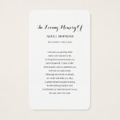 Foto Beileid Beerdigung Gedenkkarten (Rückseite)