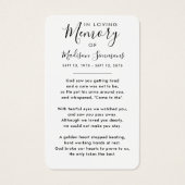 Foto Beileid Beerdigung Gedenkkarten (Rückseite)