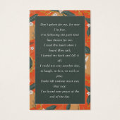 Foto Beileid Beerdigung Gedenkkarten (Rückseite)