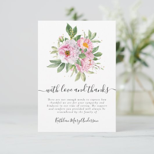 Foto Beileid Beerdigung Gedenkstein Dankeschön Kar Dankeskarte (Stehend Vorderseite)