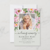 Foto Beileid Blumenbeerdigung Dankeskarte (Rückseite)