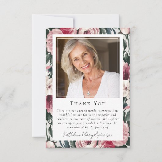 Foto Beileid Blumenbeerdigung Gedenkstätte Dankeskarte (Vorderseite)