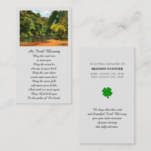 Foto-Beileid-Gedenkkarte Visitenkarte (Vorne/Hinten)