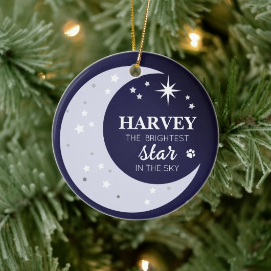 Foto Beileid Keepake Pet Memorial Star Keramik Ornament (Baum)