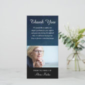 Foto-Beileids-Denkmal danken Ihnen Dankeskarte (Stehend Vorderseite)