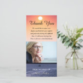 Foto-Beileids-Denkmal danken Ihnen Dankeskarte (Stehend Vorderseite)