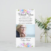 Foto-Beileids-Denkmal danken Ihnen mit Blumen Dankeskarte (Stehend Vorderseite)